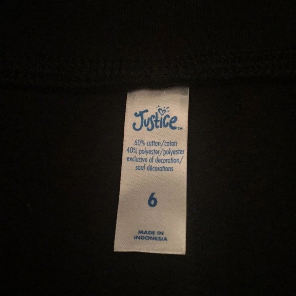 Justice sweat pants black/gold size 6